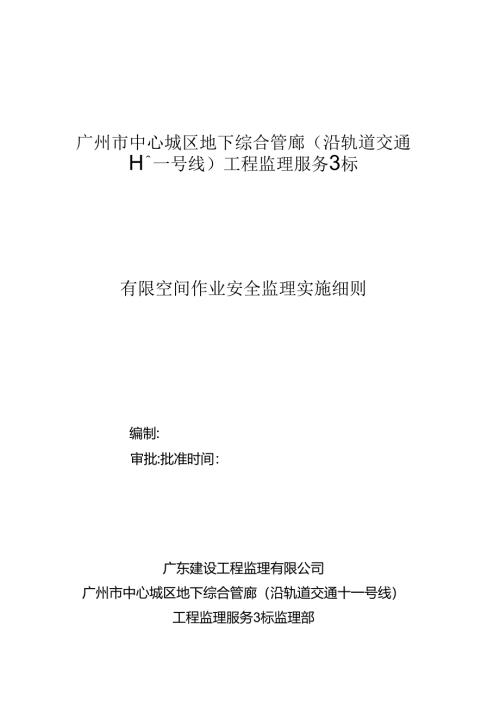 有限空间作业安全监理实施细则.docx