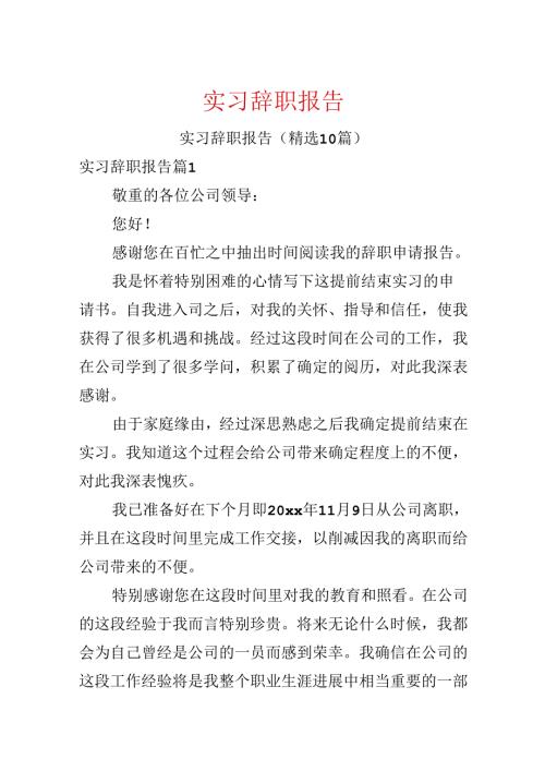 实习辞职报告.docx