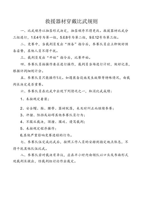 救援器材穿戴比武规则.docx