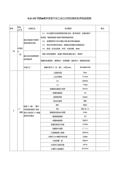 矿用隔爆兼本安型千兆工业以太网交换机机壳检验规程.docx
