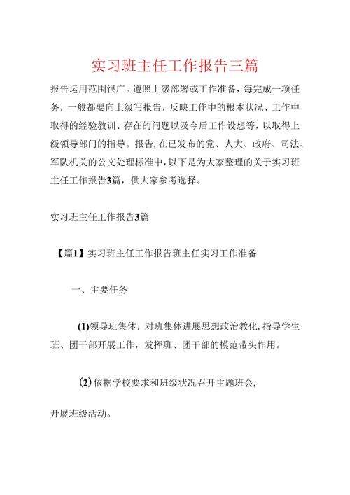 实习班主任工作报告三篇.docx