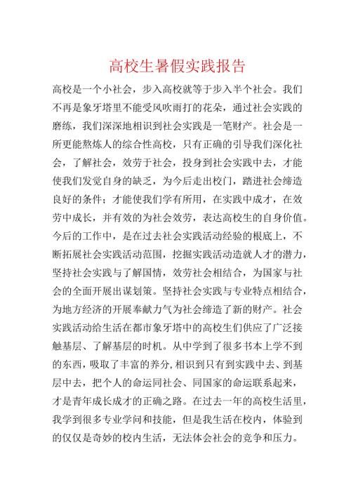 大学生暑假实践报告.docx