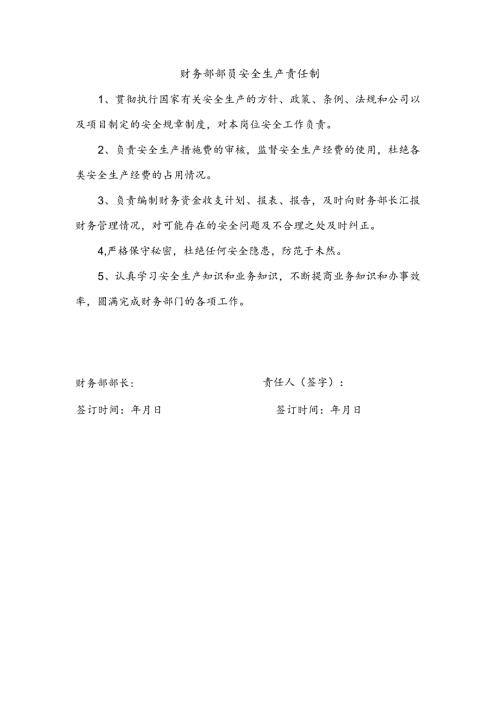 安全生产责任制（财务部部员）.docx