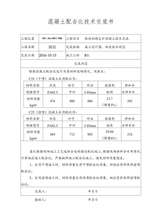 喷射混凝土配合比技术交底.docx