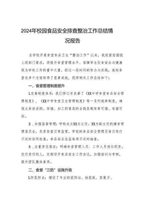 七篇2024年学校食品安全自查报告.docx