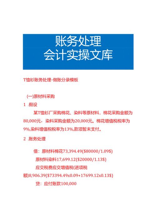 T恤衫账务处理-做账分录模板.docx