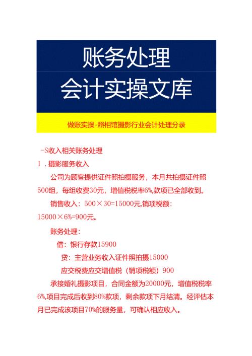 做账实操-照相馆摄影行业会计处理分录.docx