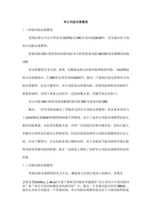 审计风险决策模型.docx