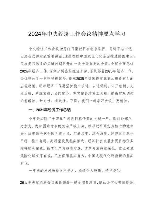 2024年中央经济工作会议精神要点学习.docx