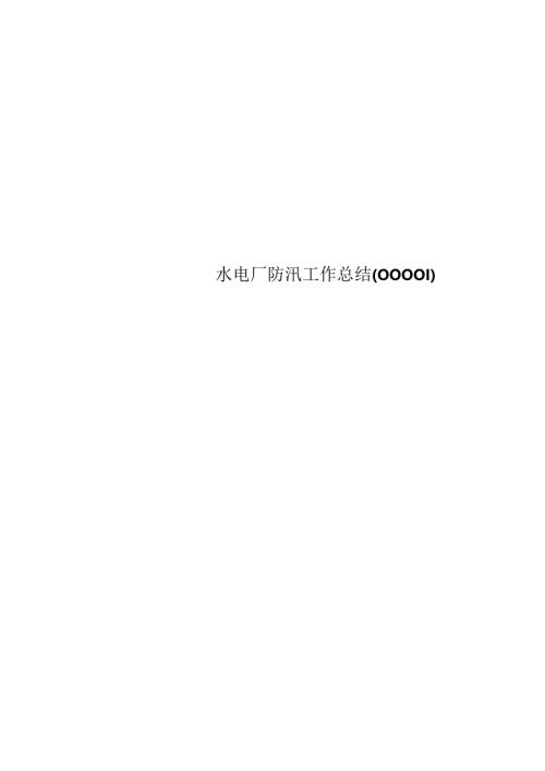 水电厂防汛工作总结(00001).docx