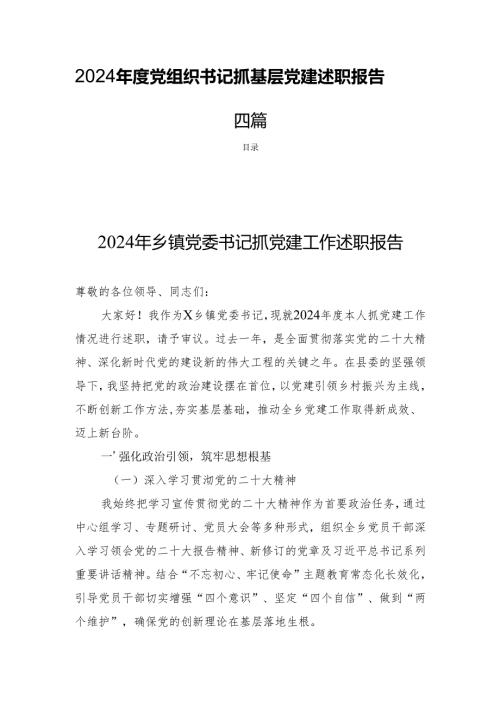 2024年度党组织书记抓基层党建述职报告四篇.docx