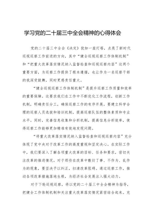 党员干部关于二十届三中全会学习心得体会36篇.docx