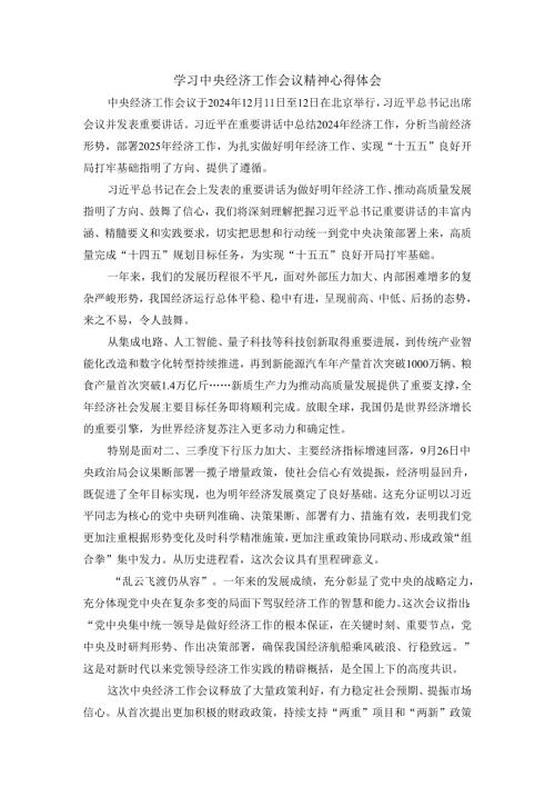 学习2025经济工作会议精神心得二.docx