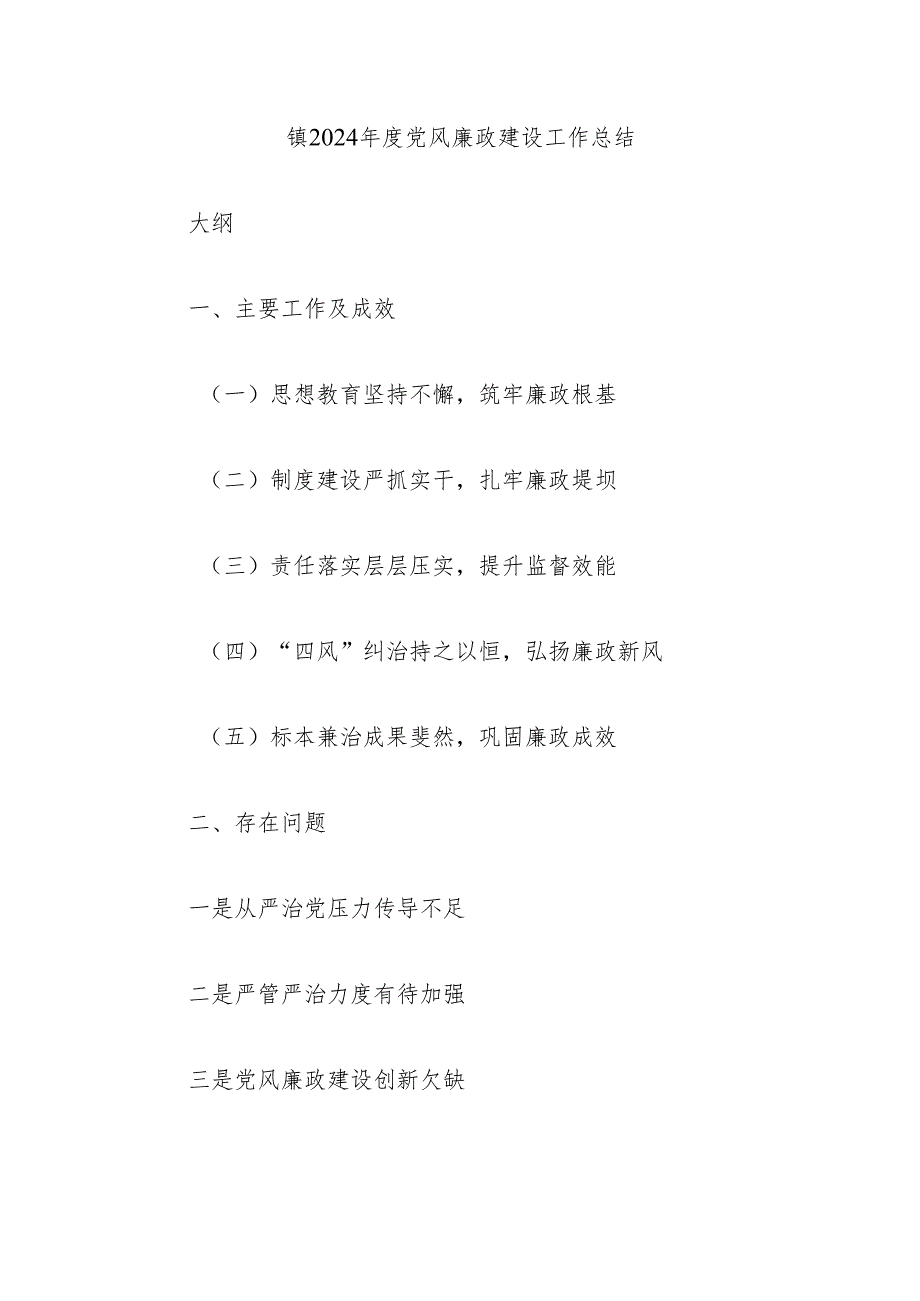 镇2024年度党风廉政建设工作总结.docx_第1页
