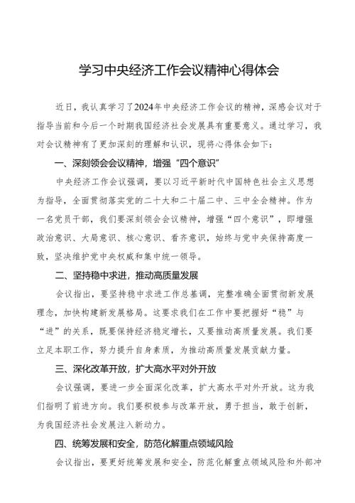 八篇学习2024年中央经济工作会议精神心得体会.docx