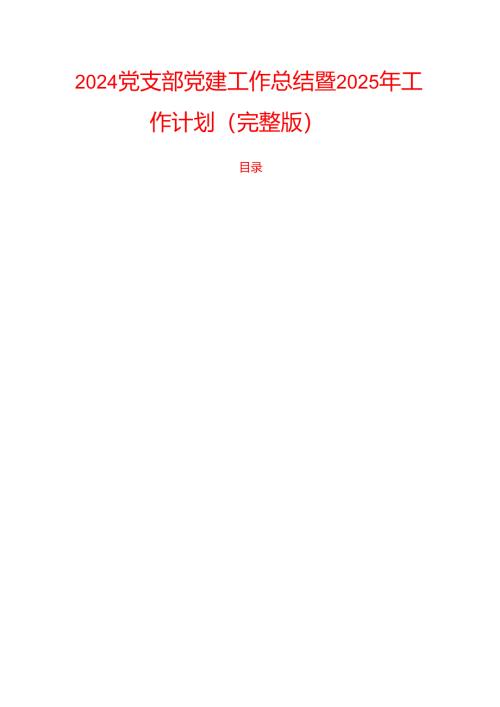 2024 党支部党建工作总结暨2025年工作计划（完整版）.docx