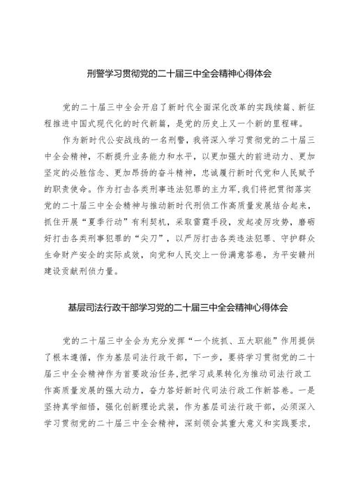 刑警学习贯彻党的二十届三中全会精神心得体会（共七篇）.docx