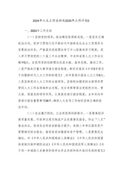 2024年人大工作总结及2025年工作计划2.docx