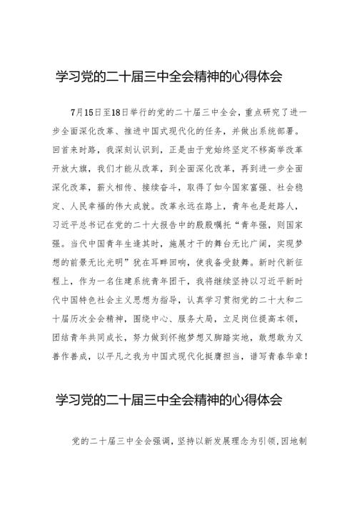党员干部二十届三中全会精神学习体会最新版36篇.docx