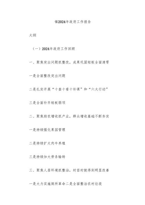 镇2024年政府工作报告.docx