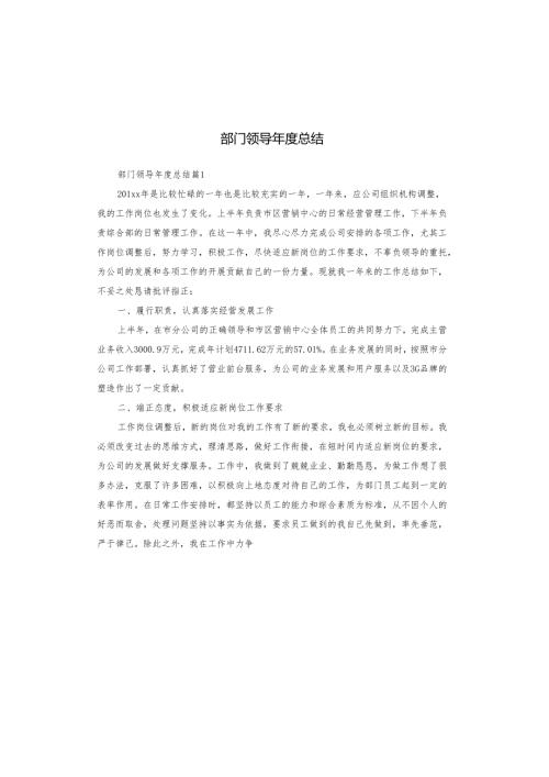 部门领导年度总结.docx
