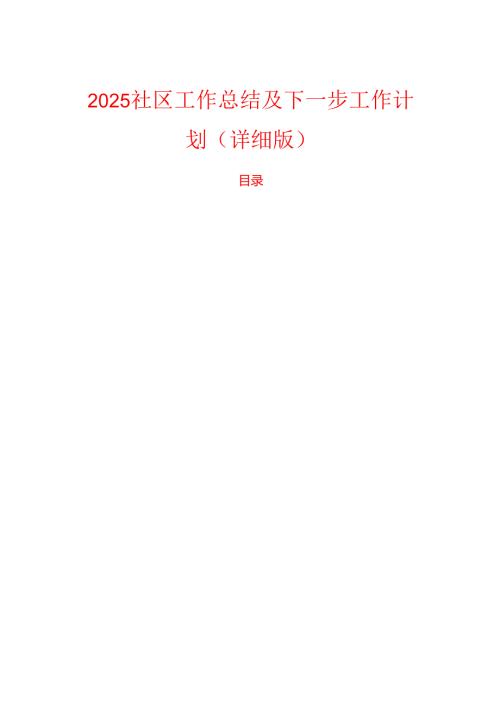 2025社区工作总结及下一步工作计划（详细版）.docx