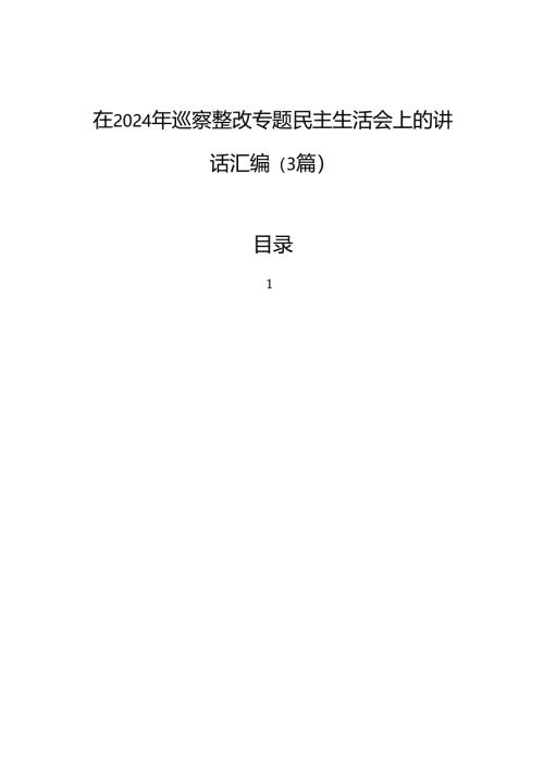 在2024年巡察整改专题民主生活会上的讲话汇编（3篇）.docx