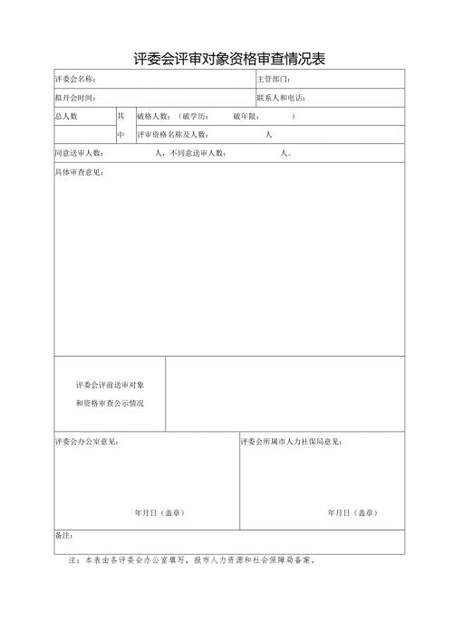 评委会评审对象资格审查情况表.docx