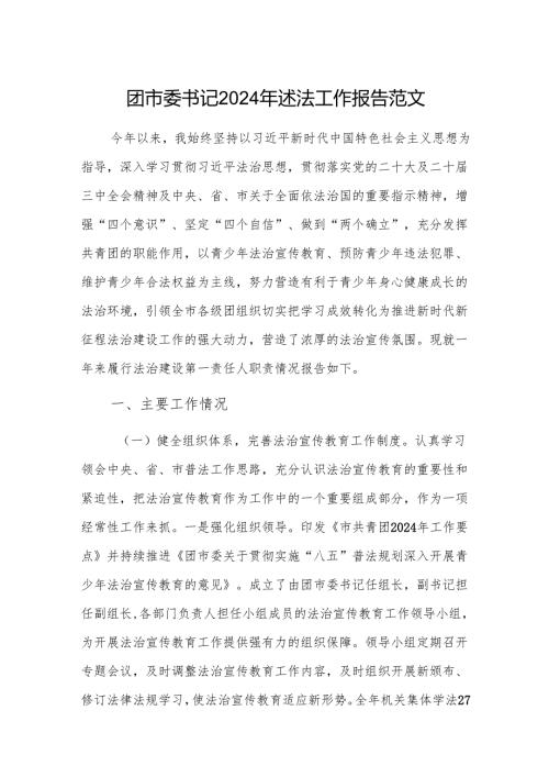 团市委书记2024年述法工作报告范文.docx