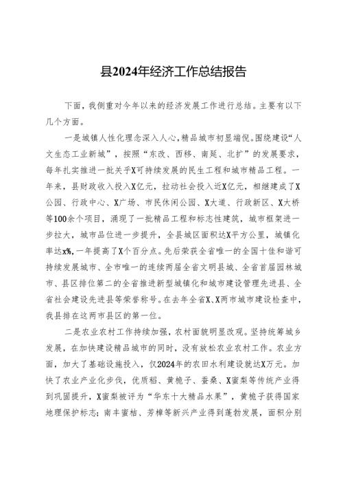 县2024年经济工作总结报告.docx