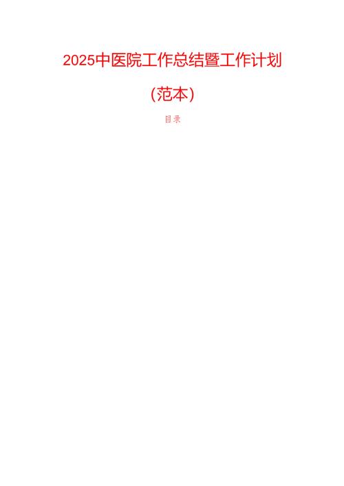 2025中医院工作总结暨工作计划（范本）.docx