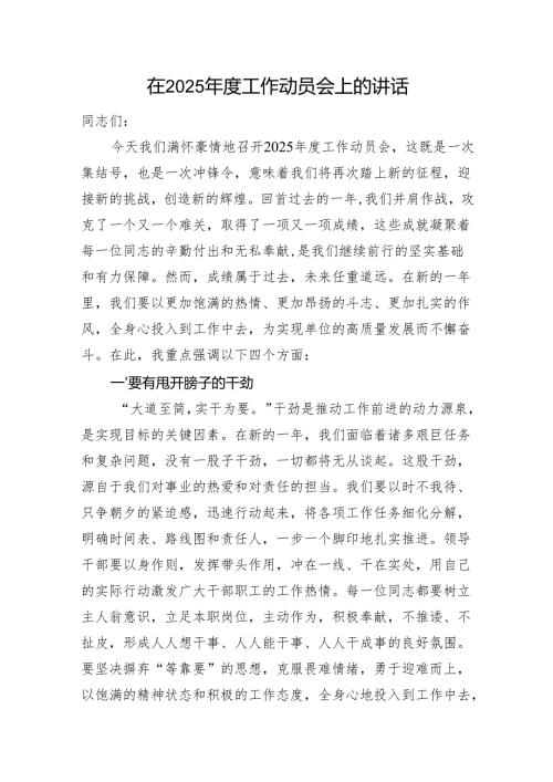 在2025年度工作动员会上的讲话.docx
