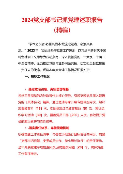 2024党支部书记抓党建述职报告（精编）.docx