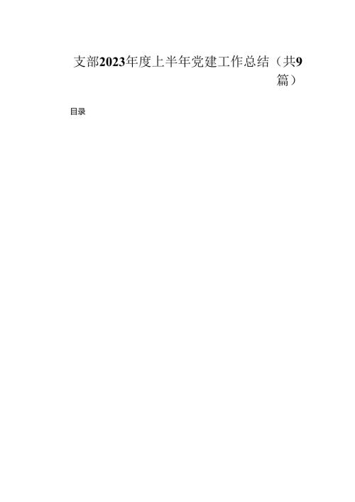 支部2024年度上半年党建工作总结（共9篇）.docx