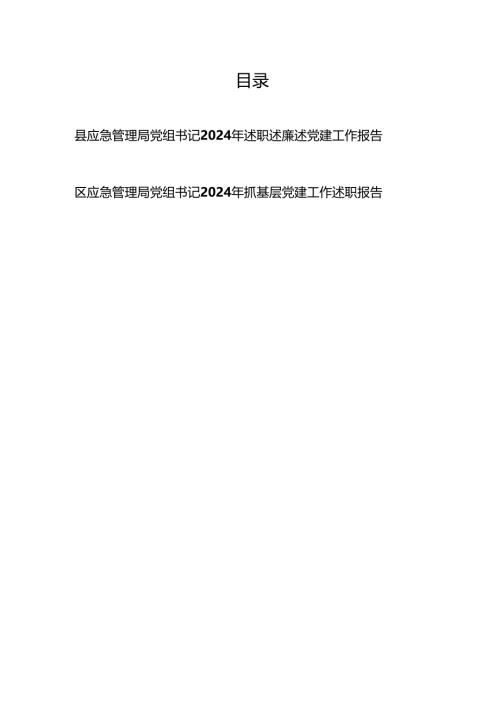 2024年度应急管理局党组书记述职述廉述党建工作报告和抓基层党建工作述职报告.docx
