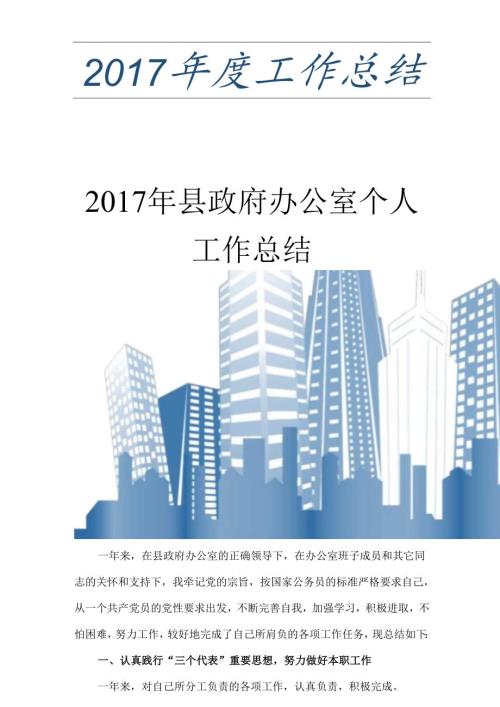 县政府办公室个人工作总结.docx