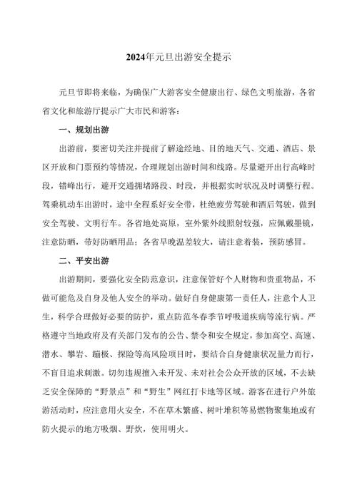 2024年元旦出游安全提示（2024年）.docx