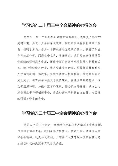 党的二十届三中全会精神的学习心得体会最新版36篇.docx