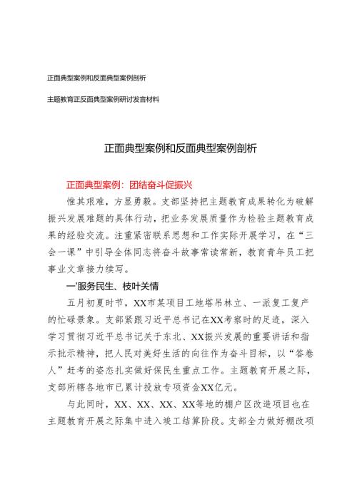 2024-2025年正面典型案例和反面典型案例剖析+主题教育正反面典型案例研讨发言材料.docx