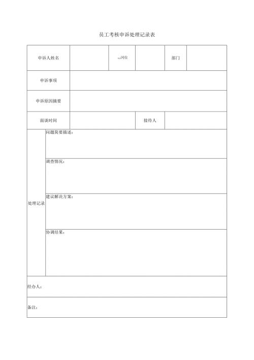 员工考核申诉处理记录表.docx