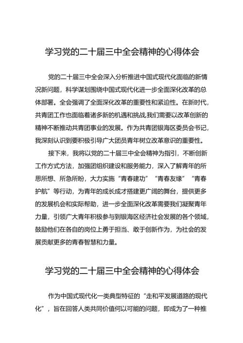 党的二十届三中全会精神学习心得交流发言36篇.docx