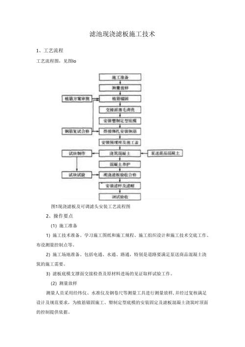 滤池现浇滤板施工技术.docx