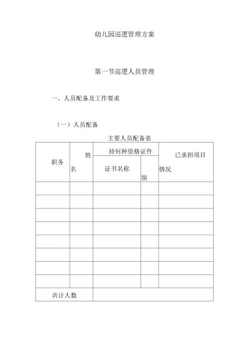 幼儿园巡逻管理方案.docx
