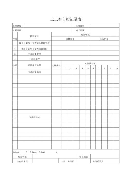土工布自检记录表.docx