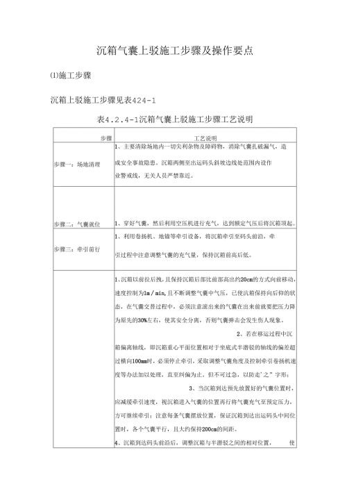 沉箱气囊上驳施工步骤及操作要点.docx