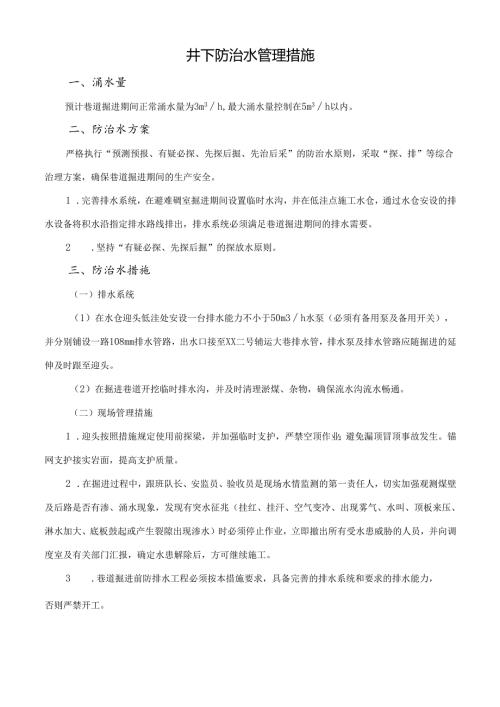 井下防治水管理措施.docx