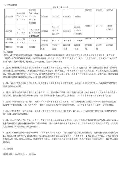 石大混凝土与砌体结构期末复习题及参考答案.docx