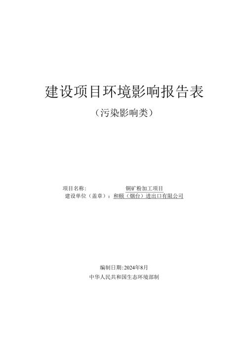 铜矿粉加工项目环评报告表.docx