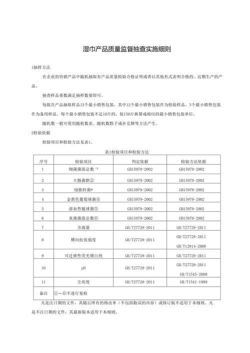 湿巾产品质量监督抽查实施细则.docx