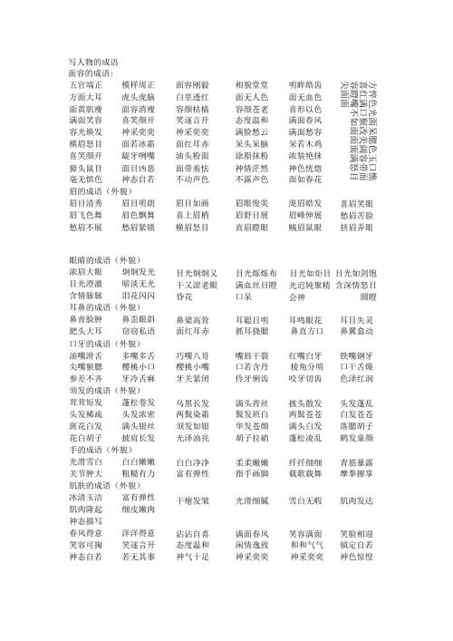 描写人物的成语.docx